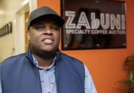 Laban Njuguna, Co-founder of the Zabuni Specialty Coffee Auction at its Nebraska offices